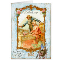 Carte romantique de couples de Marie Antoinette