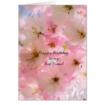 Carte rose de bénédictions d'anniversaire de fleur