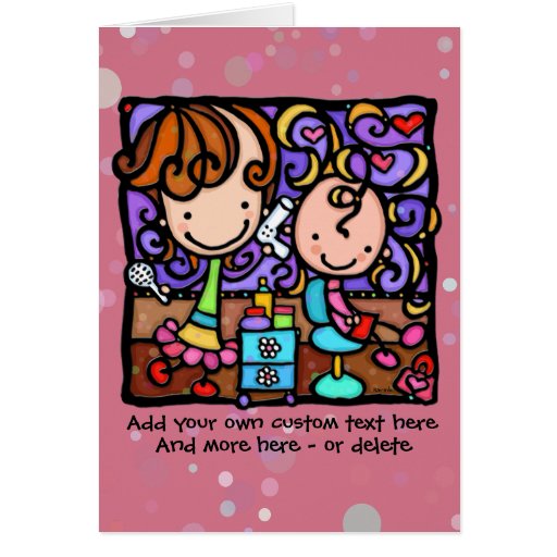 Carte ROSE de coiffeur de jeux de LittleGirlie