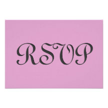 Carte rose et grise S236 de réponse de mariage de  Invitations Personnalisées
