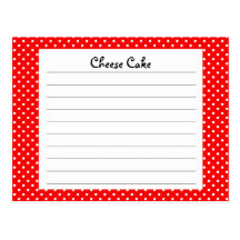 Carte rouge de recette de point de polka carte postale