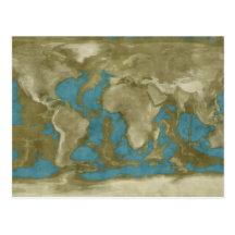 Carte sèche du monde carte postale