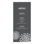 Carte snob de menu de réception de l'argent | des  invitations personnalisées