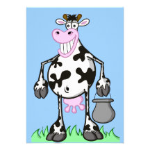 carte "vache drôle " d'invitation