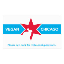 Carte végétalienne de restaurant de Chicago Modèle De Carte De Visite