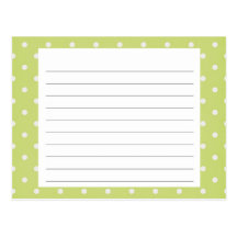 Carte verte de recette de point de polka cartes postales