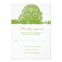 Carte verte de réponse de mariage de automne de ch faire-parts