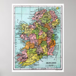 Carte victorienne antique d'ère de l'Irlande Affiche