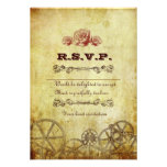 Carte victorienne de Steampunk RSVP avec des envel Faire-parts