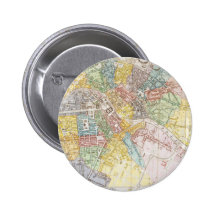 Carte vintage de Berlin (1846) Badge Avec Épingle