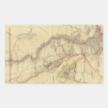 Carte vintage de l'Egypte (1832) Sticker Rectangulaire