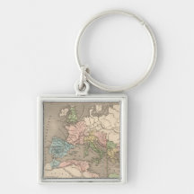 Carte vintage de l'empire romain (1838) porte-clef
