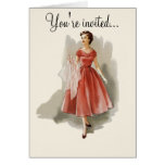 Carte vintage d'invitation de mode