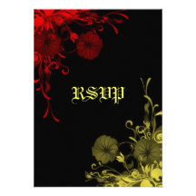 Carte vintage du bouquet RSVP Invitations Personnalisables