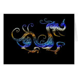 Cartes asiatiques d'art de DRAGON BLEU