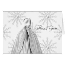 Cartes blanches de Merci de Quinceanera de flocons