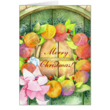 Cartes colorées de Joyeux Noël de guirlande de bou