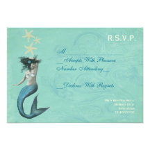 Cartes côtières de la plage RSVP de sirène Invitation Personnalisée