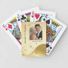 Cartes de jeu de fantaisie de photo de mariage d'a jeu de cartes