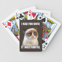Cartes de jeu grincheuses de chat jeux de cartes poker