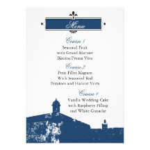 Cartes de menu de mariage de Castillo De San Crist Invitations Personnalisées