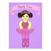 Cartes de Merci de partie de ballerine/ballet Invitations