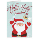 Cartes de Noël gaies de houx de Père Noël