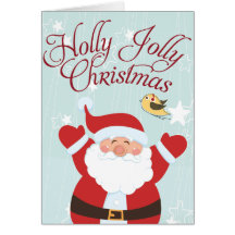 Cartes de Noël gaies de houx de Père Noël