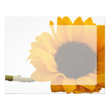 Cartes de note plates de photo de tournesol invitation personnalisable