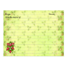 Cartes de recette de fraise carte postale