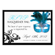 Cartes- de réponse de mascarade 3,5" X 5" Faire-parts