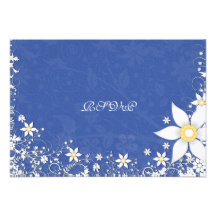 Cartes- de réponse les épousant florales bleues et cartons d'invitation personnalisés
