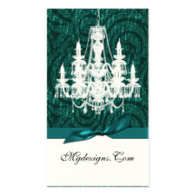 cartes de visite chics de lustre turquoise de dama carte de visite