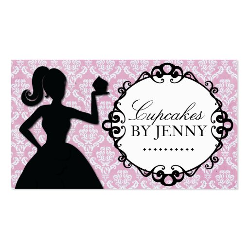 Cartes de visite chics de silhouette de petit gâte cartes de visite professionnelles