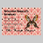 Cartes de visite de Bohème de boutique de papillon cartes de visite