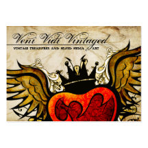 Cartes de visite de coeur à ailes par tatouage urb cartes de visite personnelles