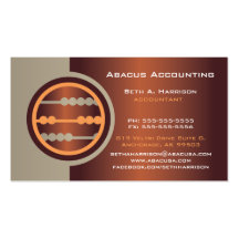 Cartes de visite de comptabilité d'abaque cartes de visite professionnelles