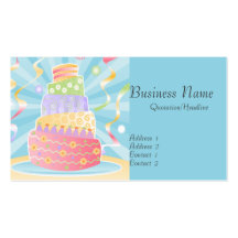 Cartes de visite de gâteau de partie cartes de visite professionnelles