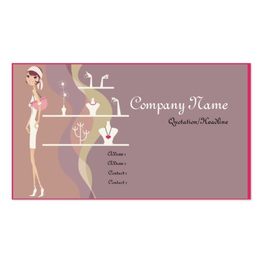 Cartes de visite de Madame Jewelry Shopping Cartes De Visite Professionnelles