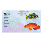 Cartes de visite de poissons de récif d'océan modèle de carte de visite