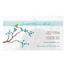 Cartes de visite d'oiseau de Cherri [sarcelle d'hi Cartes De Visite Personnelles
