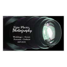 Cartes de visite élégants de photographe de zoom cartes de visite professionnelles