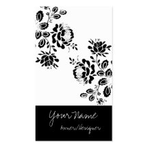 Cartes de visite noirs/blancs de conception floral modèles de cartes de visite