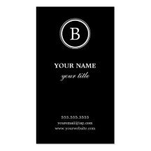 Cartes de visite noirs et blancs élégants de monog cartes de visite personnelles