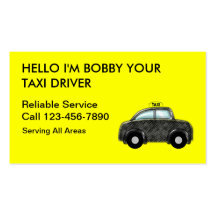 Cartes de visite simples de taxi cartes de visite personnelles