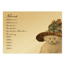 Cartes de visite vintages de chat de Kitty de diva Cartes De Visite Personnelles