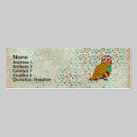 Cartes de visite vintages floraux de hibou rose cartes de visite