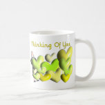 Cartes de voeux de nonne "pensant à vous" coeurs A Mugs À Café