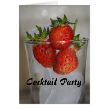 Cartes d'invitation de cocktail de fraise