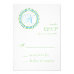 Cartes du cercle RSVP de point de monogramme de N  invitations